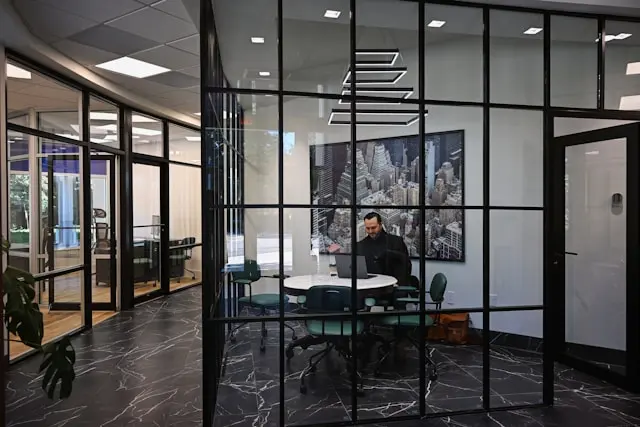 Glass works and glass partitions by Modura Projects